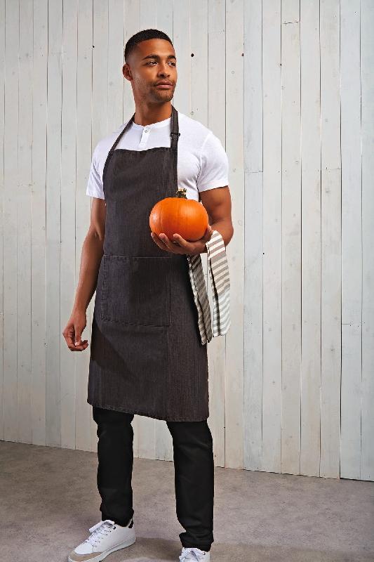 Tablier à bavette Colours avec poche - PR154 - Polyester et coton sergé - Lavage industriel et domestique_2