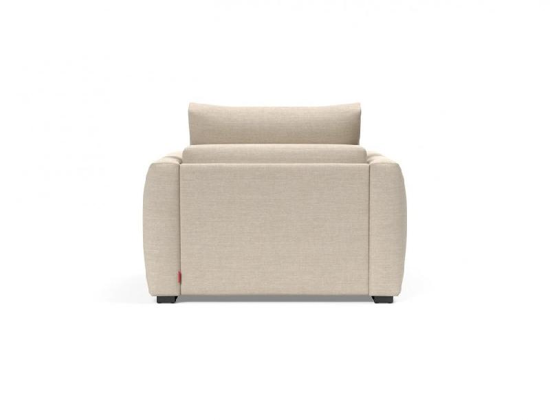 Fauteuil design convertible avec accoudoirs - COSIAL Innovation Living - Tissu Phobos Latte - Lit 80x202 cm_2