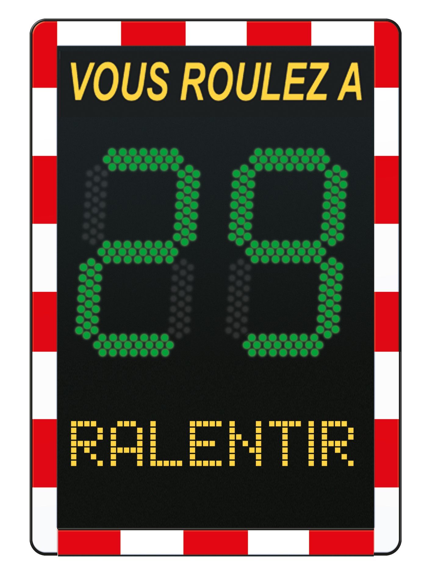 Radar pédagogique Viasis Lite - 3 couleurs d'affichages, 2 textes, sur batterie, écran LED haute visibilité_2