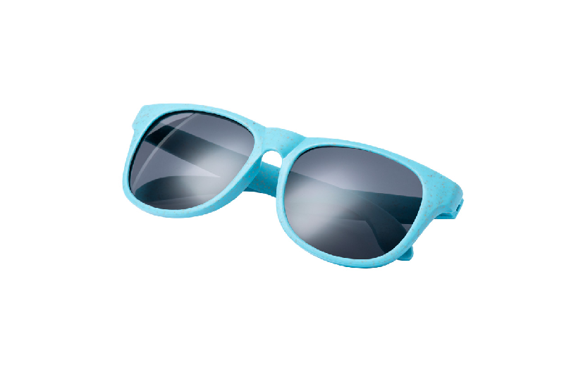 Lunettes de soleil en plastique écologique - paille de blé - protection UV400 - couleur bleue - 18g_2