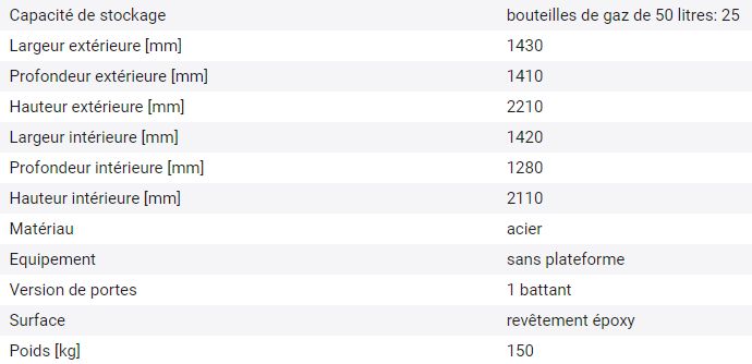 113516W - Local pour bouteilles de gaz GSN 1.15 - Stockage extérieur sécurisé pour 25 bouteilles de 50 litres_2