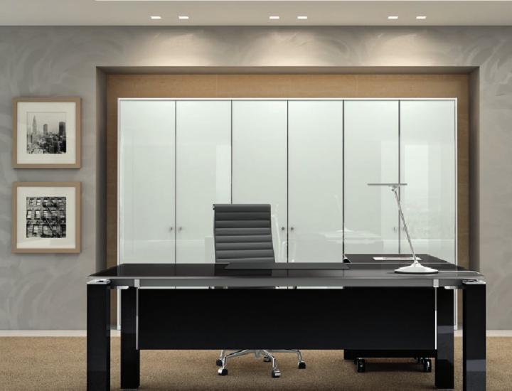 Bureau de direction modulable avec possibilité plateau en verre JET EVO - Ref : JS.2010.00_2