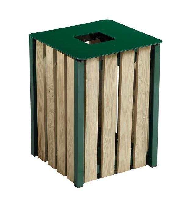 Corbeille Eden en Résineux - Plusieurs coloris disponibles - 110L ou 50L - Avec ou sans cendrier - Traitement autoclave_2