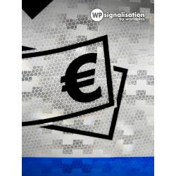 Panneau services distributeur de billets de banque CE25 - pictogramme carte bancaire, flèche et billet de 20€_2