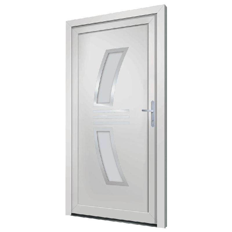 Vidaxl porte d'entrée blanc 88x200 cm pvc 3187926_2