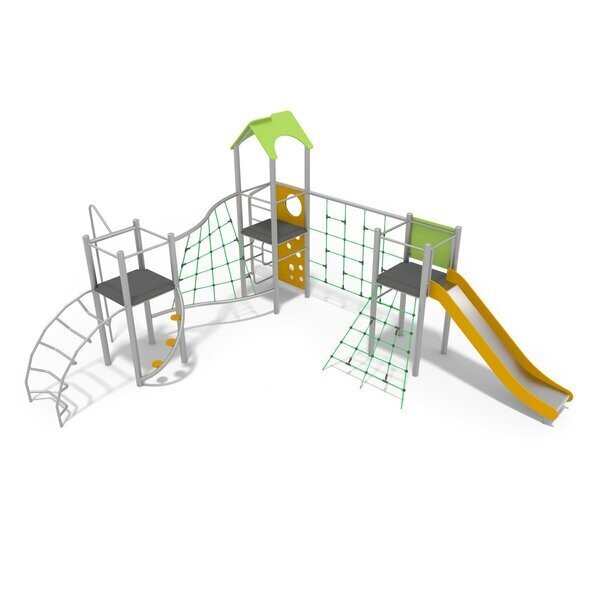 Toboggan multitours Cordage & Escalade - Aire de Jeux conforme EN1176 - Référence BT11603 - 3 plateformes, accès variés et toboggan inox_2