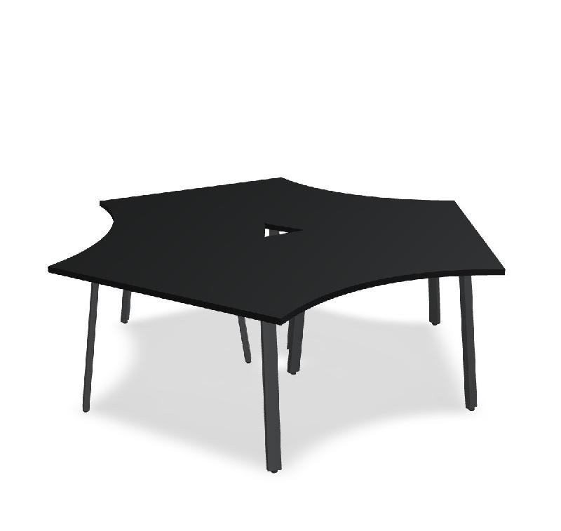 Bureau bench 3 personnes Ogi A - MDD. - Anthracite, Noir_2