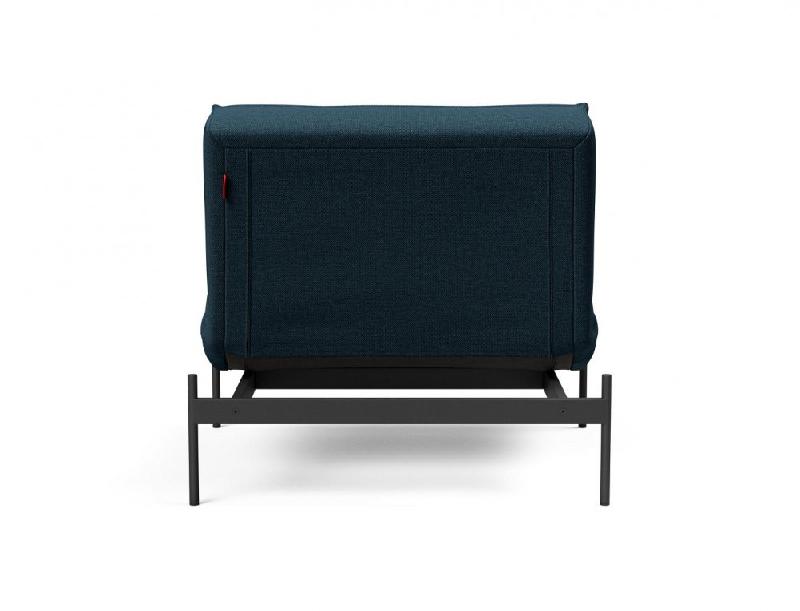 Fauteuil design convertible SPLITBACK - Innovation Living - Argus Navy Blue - Lit 90x115 cm - Pieds acier noir mat_2