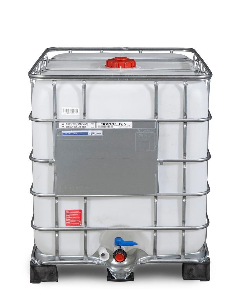 266167W - Cuve IBC pour produits dangereux, 1000 litres, palette PE, ouverture DN 150, sortie DN 50_2