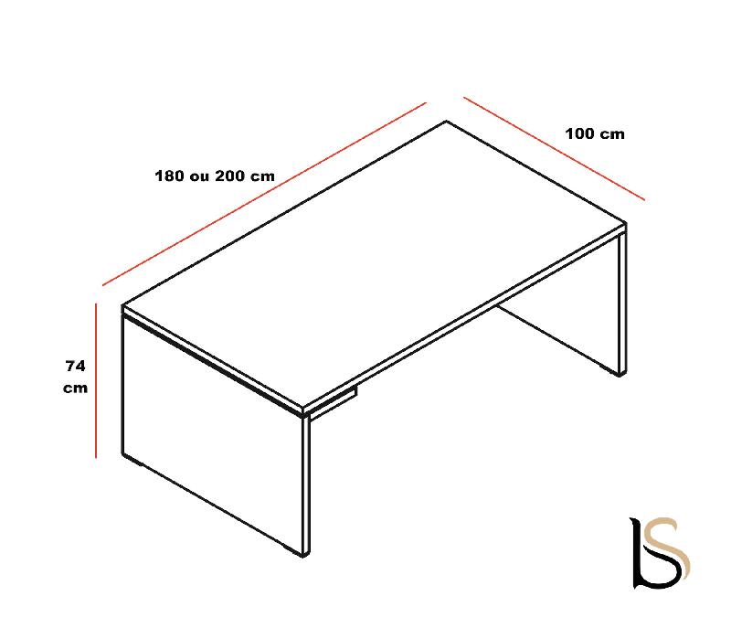 Bureau de direction Mito - MDD - 180, Blanc, Sycomore clair_2