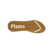 Panneau directionnel - pic bois - compact décor bois teck gravé et peint - longueur : 43 cm_2