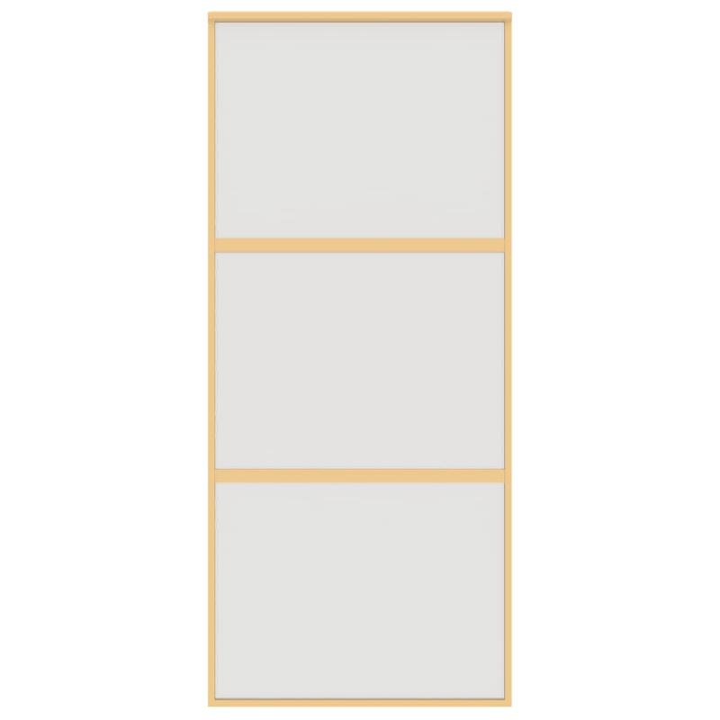 Vidaxl porte coulissante doré 90x205 cm verre esg dépoli et aluminium 155152_2