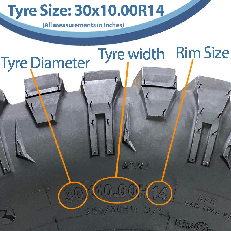 30x10.00R14 (255/80R14) Pneus ATV 8ply WL09 OBOR Predator Road Legal (Lot de 3)_2