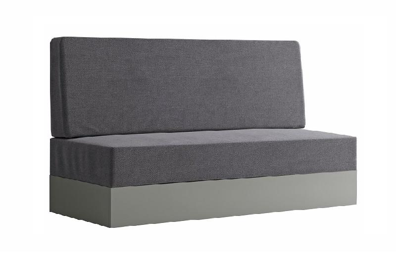Armoire lit escamotable Dynamo Sofa - canapé gris mat et microfibre gris - couchage 140x200 cm_2