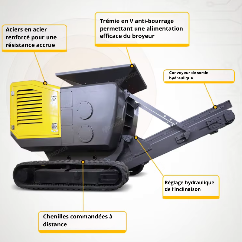 Broyeur Concasseur de Pierre sur Chenilles - Capacité 60 t/h - Moteur Diesel 48 kW - EB-50_2