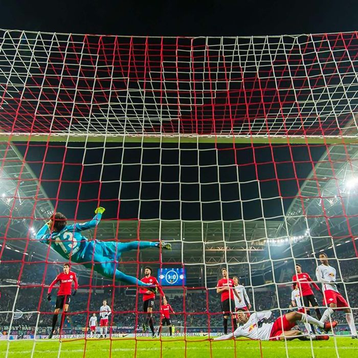 Filets pour Buts de Football aux Mâts Intégrés - Paire [11 Options à Rayures et en Couleur Seule] - Filets de Remplacement pour Buts de Football de Qualité Professionnelle_2