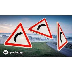 Panneau de danger A1A - Virage à droite dangereux - WP Signalisation_2