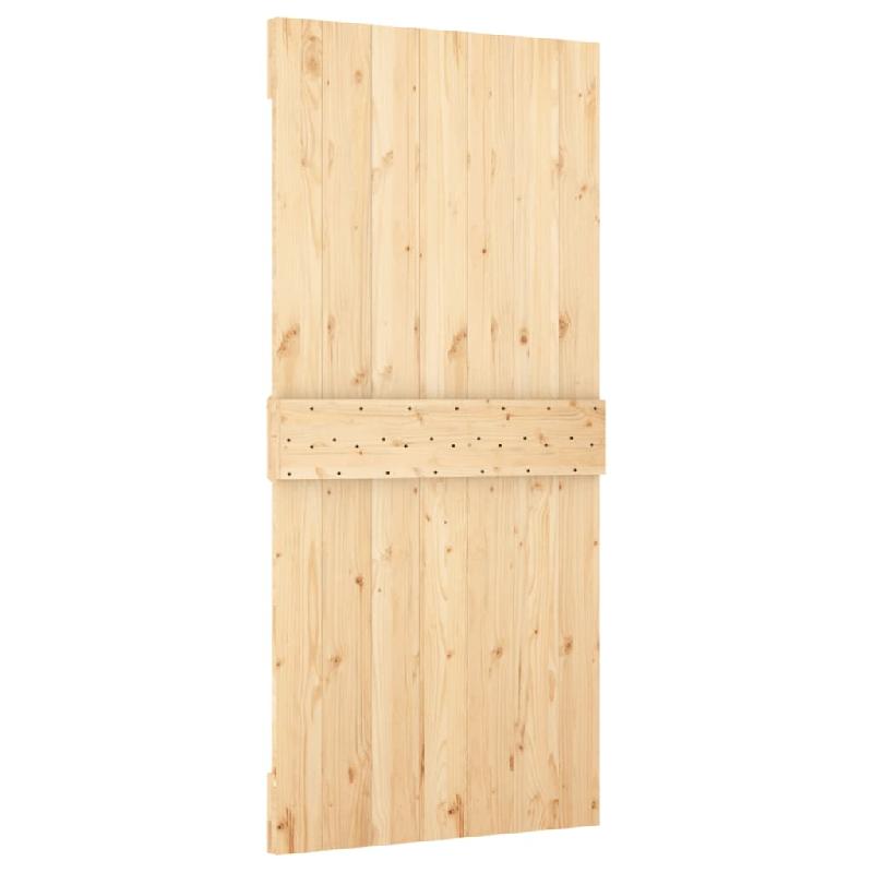 Vidaxl porte coulissante et kit de quincaillerie 95x210 cm pin massif 3203022_2