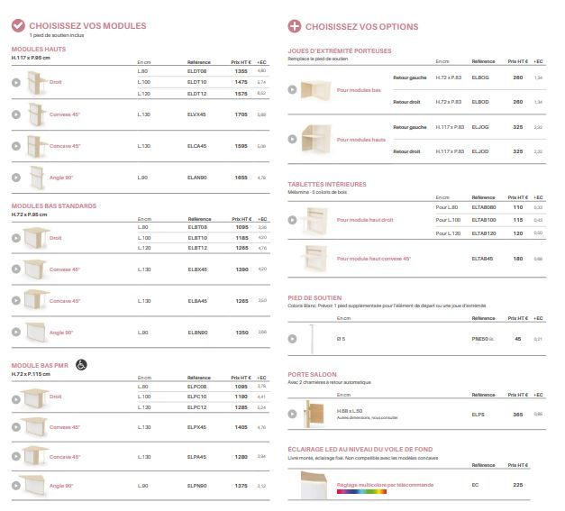 Banque d'accueil personnalisable avec éclairage LED - Gamme ÉLÉGANCE - Structure mélaminée haute qualité_2