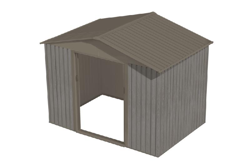 Abri jardin métal - aspect bois vieilli 86 - 4,72 m² - gris_2