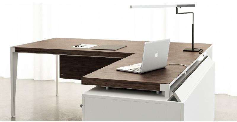 Bureau d'angle mixte série X9- Officity - Gauche, Noyer américain_2
