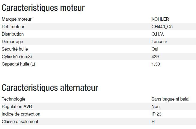 Groupe électrogène Perform 6500 C5 - 6,30 kW - 50 Hz - 230 V_2