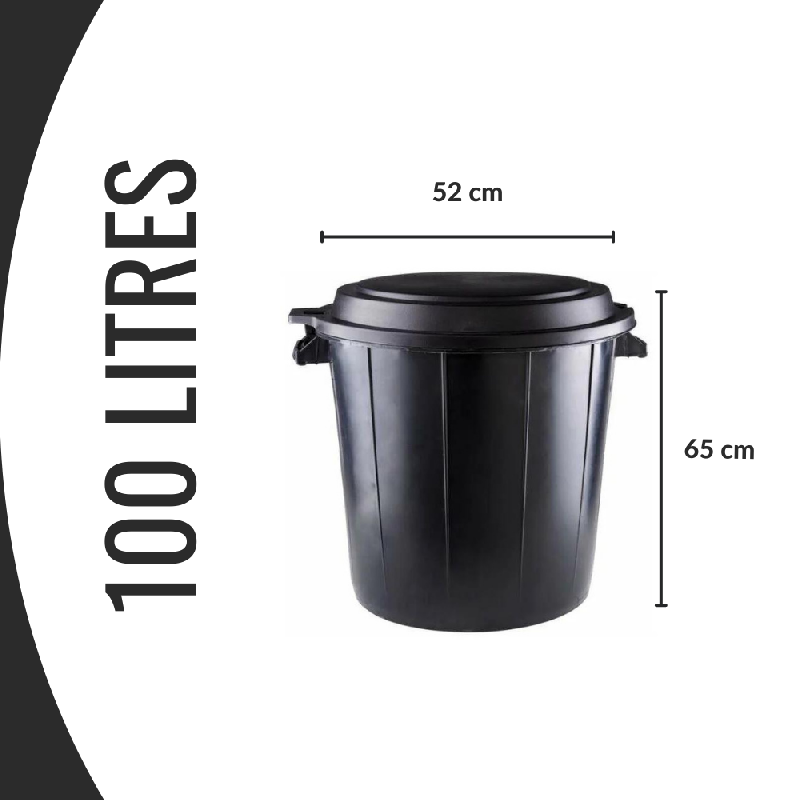 Sac poubelle - 100L - Éco - Noir - Lot de 200 sacs - PEBD ultra résistant avec lien de fermeture_2