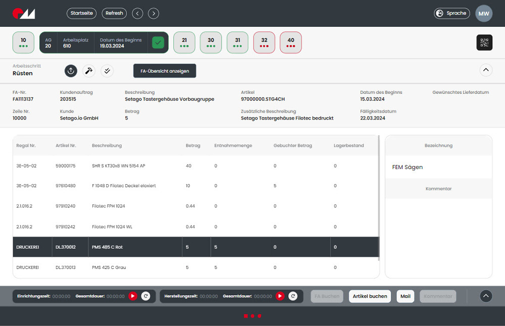 Saisie des données de production - SETAGO_2