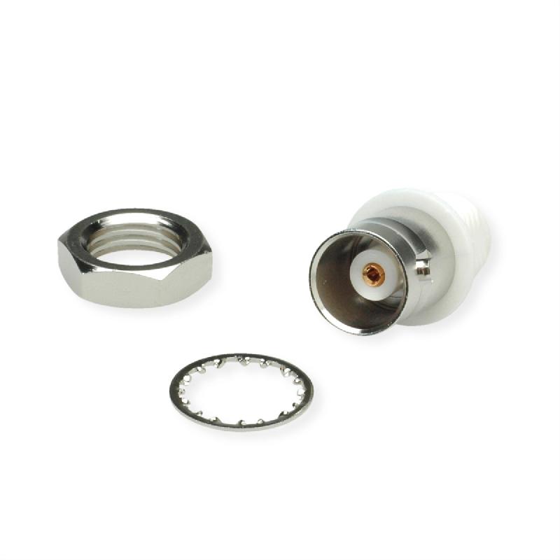 TELEGÄRTNER Prise BNC encastrée 50 Ohms, avec bride isolante blanche_2