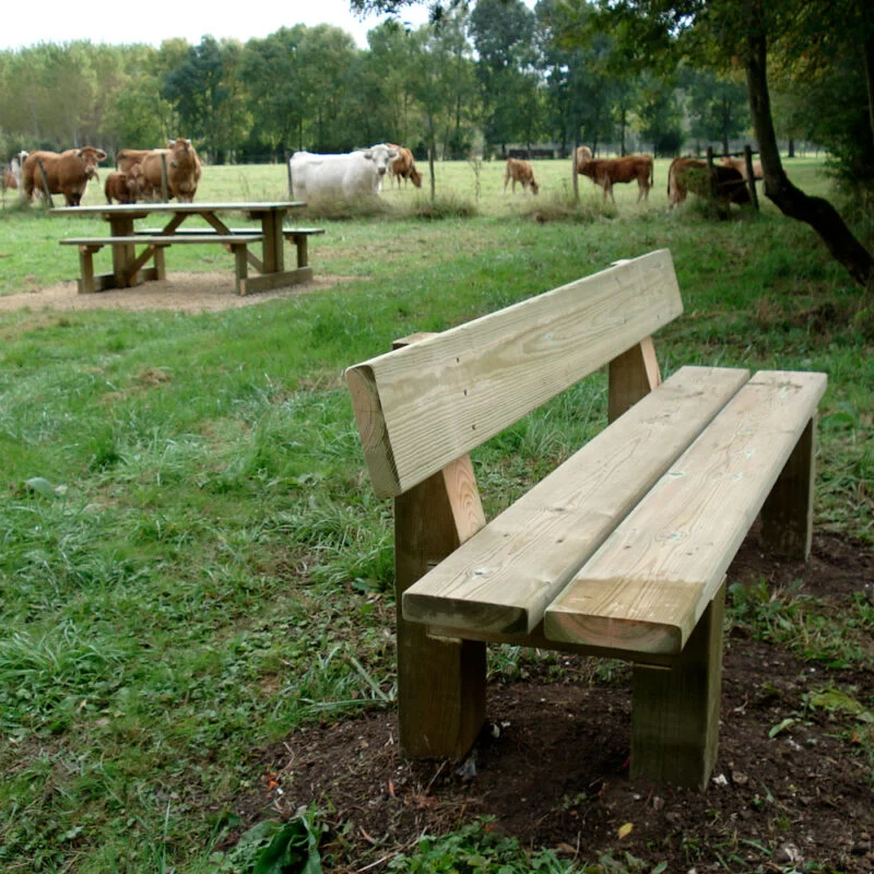 Banc en bois campagnard_2
