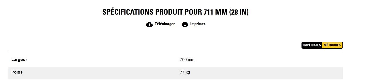 Godet d'excavation-mini-pelle - caterpillar finance france - 711 mm (28 in) - poids 77 kg_2