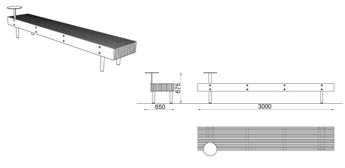 Lwd110-10 - banc connecté avec table intégrée - mmcité 1 a.S. - hauteur 675 mm_2