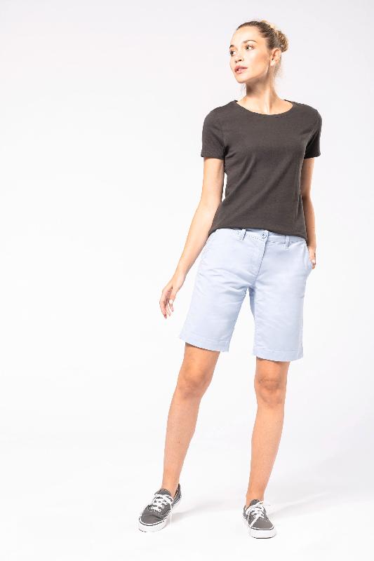 Bermuda chino femme - Kariban - Réf: K751 - Coupe moderne et confortable - 98% coton / 2% élasthanne_2