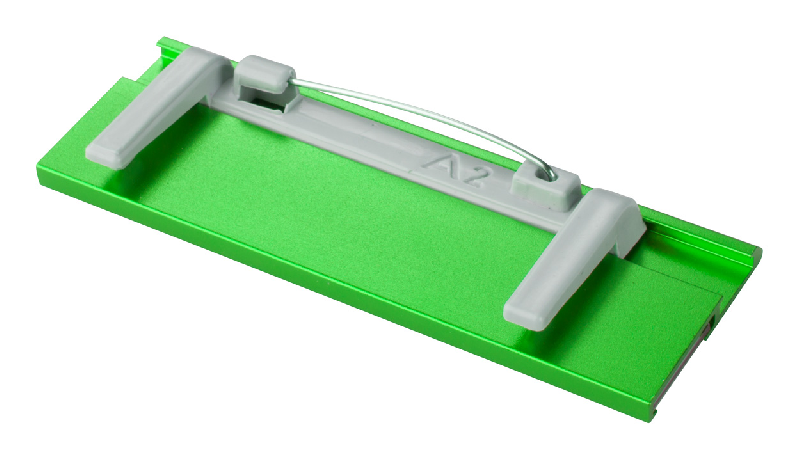 Badge identifiant en aluminium - papier remplaçable - couleur vert citron - 9g_2