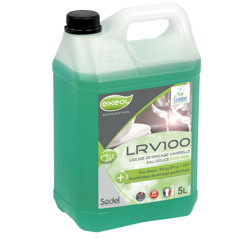 Liquide de rincage lrv100 pour lave vaisselle eau douce ph:2,5 ecolabel bidon de 5l_2