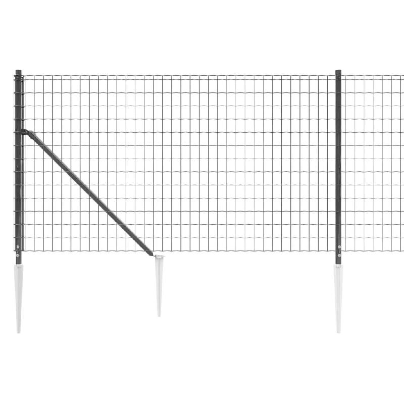 Vidaxl clôture en treillis métallique et ancrage anthracite 0,8x25 m 154248_2
