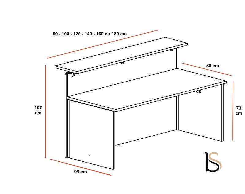 Banque d'accueil droite ROCK Pano - Mobel Linea. - 80, Blanc_2