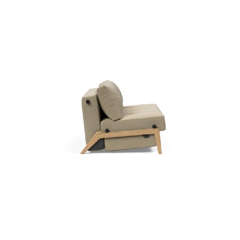Canapé design convertible Cubed Wood 02 - Innovation Living - lit 160x200 cm - tissu Vivus Dusty Sand_2