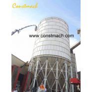Silo à ciment boulonné - Capacité 3000 tonnes - CS-3000 - Constmach avec plateforme de maintenance et équipements complets_3