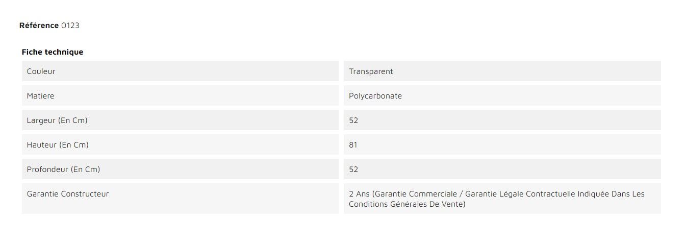 0123 - Chaises empilables Jewel - Weber Industries - Polycarbonate transparent - Largeur 52 cm_2