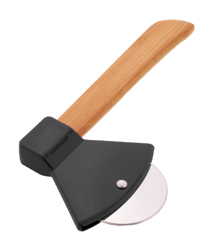 Roulette à pizza - Forme de hache - Manche en bambou - Lame en acier inoxydable_2