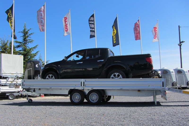 Remorque plateau Humbaur HT 356121 - 2 essieux, roues dessous, ridelles alu, 6100x2100 mm_2