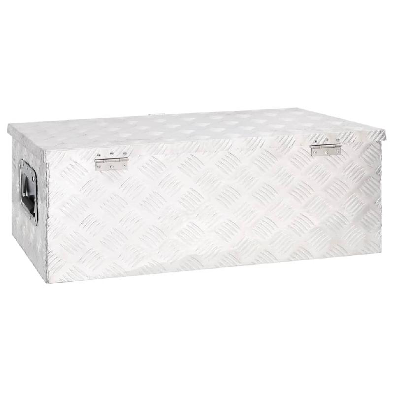 Vidaxl boîte de rangement argenté 80x39x30 cm aluminium 152252_2