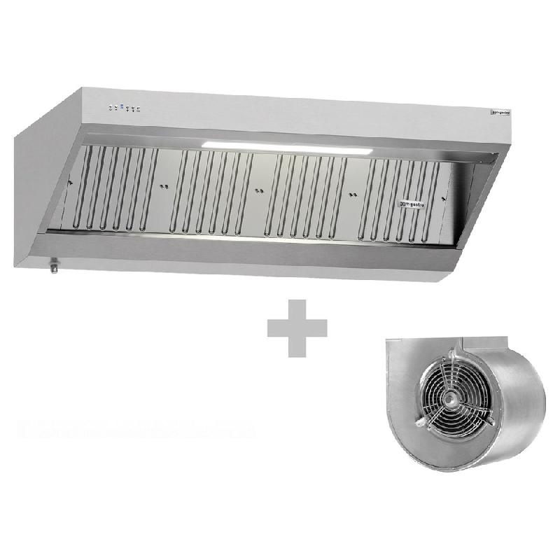 Hotte murale inox 1m80 avec moteur, régulateur, filtre et éclairage | Profondeur 900 mm_2
