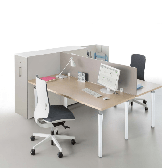 Mobilier de bureau open space résistant à l'abrasion et aux rayures - TIM+ Columbia - Piétements variés et plateau antibactérien_2