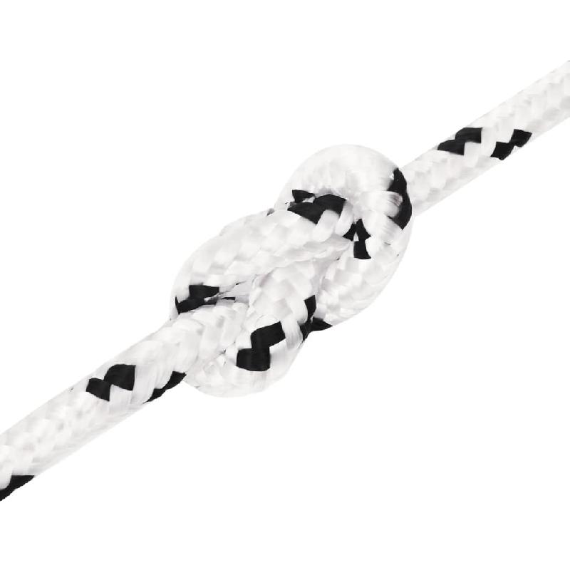 Vidaxl corde de bateau tressé blanc 10 mmx25 m polyester 152771_2