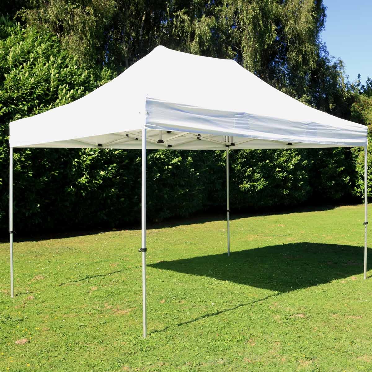 Tente pliante 3x4,5m - Structure aluminium hexagonale 40mm - Toit PVC 300g/m² blanche_2