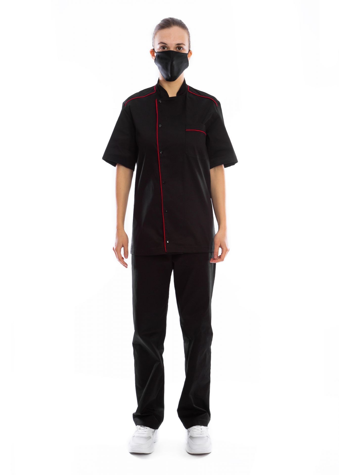 Veste de cuisine mixte - modèle Opio - col mao - personnalisable - Made in France_2