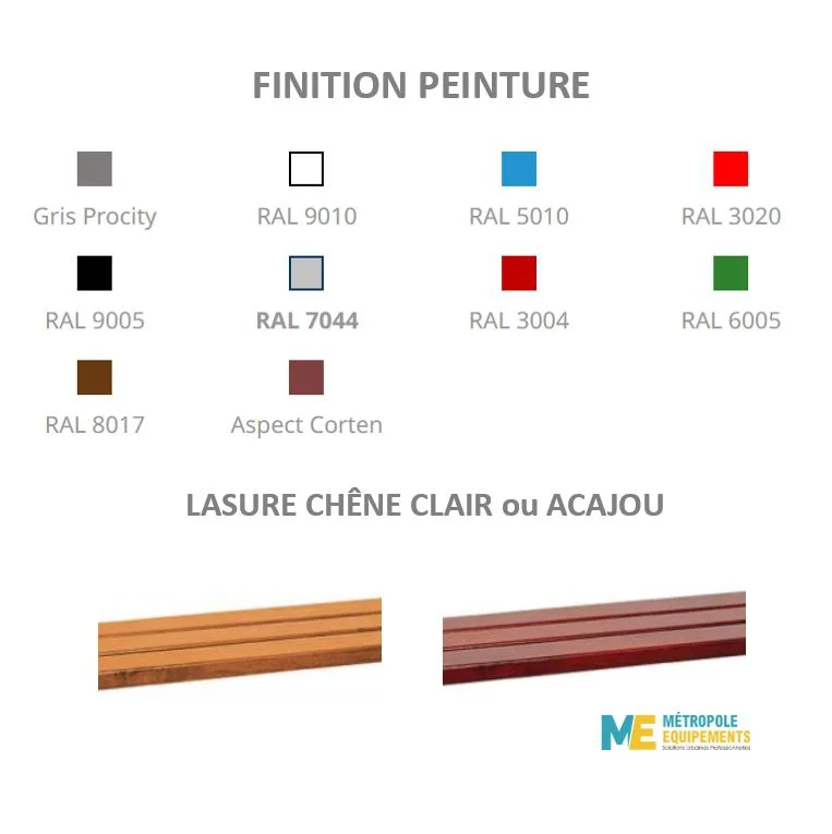 Banquette RIGA acier et bois_2