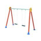 Portique 2 Places en Bois avec Sièges en Caoutchouc et Chaines en Acier Inoxydables_2